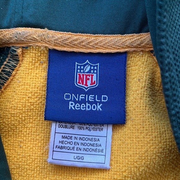 Reebok Green Bay Packers NFL Football Hoodie Sweatshirt Mens Large - Picture 3 of 6